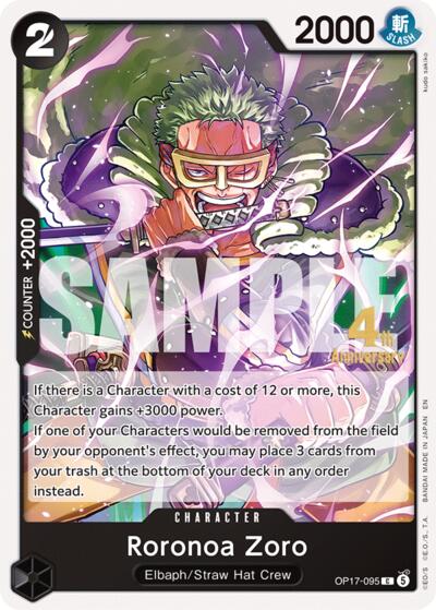 Roronoa Zoro #OP17-095 The World's Strongest Warriors Release Event Cards