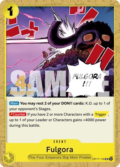 Fulgora #OP17-116 The World's Strongest Warriors Release Event Cards