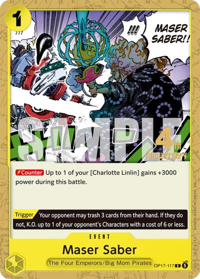 Maser Saber #OP17-117 The World's Strongest Warriors Release Event Cards
