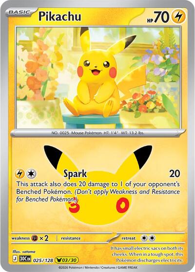 Pikachu #25 30th Celebration