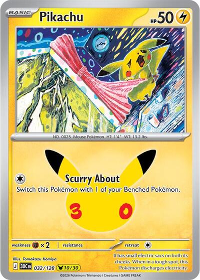 Pikachu #32 30th Celebration