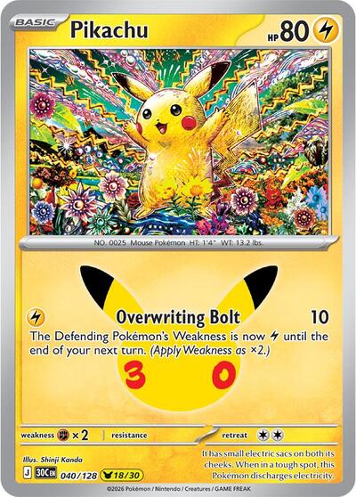 Pikachu #40 30th Celebration