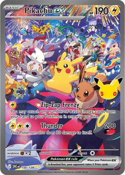 Pikachu ex #150 30th Celebration