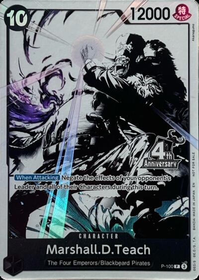 Marshall.D.Teach (4th Anniversary Treasure Campaign Pack) #P-100 One Piece Promotion Cards