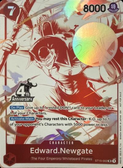 Edward.Newgate (4th Anniversary Treasure Campaign Pack) #ST15-002 One Piece Promotion Cards