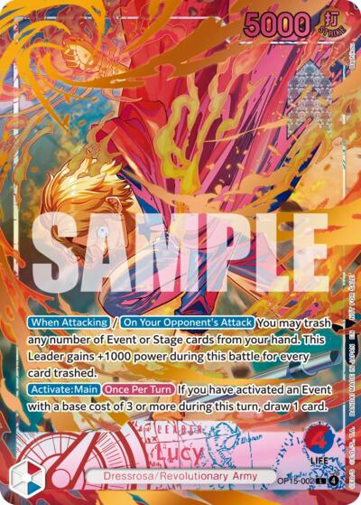 Lucy (Flame-Flame Fruit Coliseum) #OP15-002 One Piece Promotion Cards