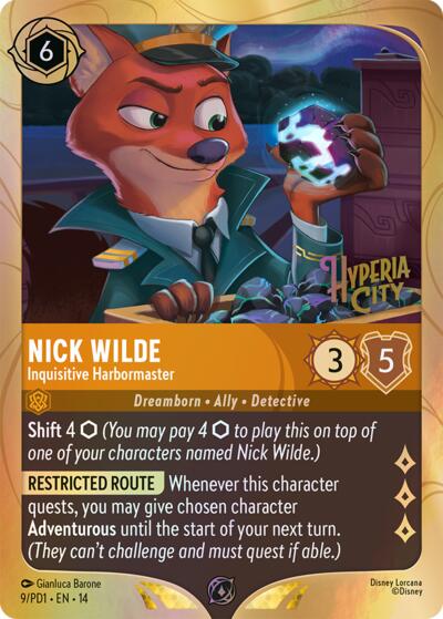 Nick Wilde - Inquisitive Harbormaster #9 Disney Lorcana Promo Cards