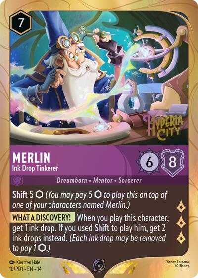 Merlin - Ink Drop Tinkerer #10 Disney Lorcana Promo Cards