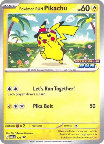 Pokemon Run Pikachu Southeast Asia Exclusives #131