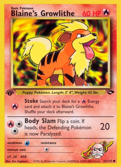 Blaine's Growlithe #62 Gym Challenge