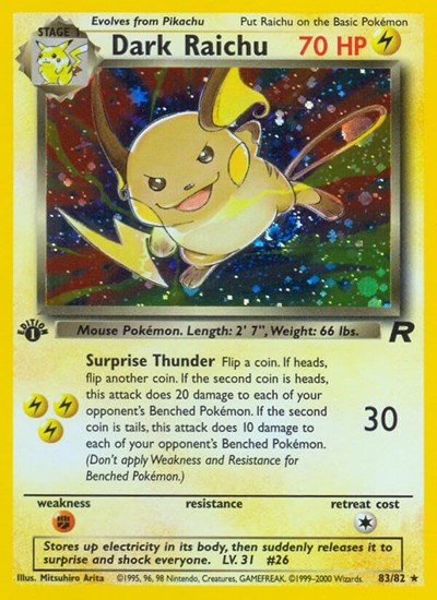 Dark Raichu #83 Team Rocket