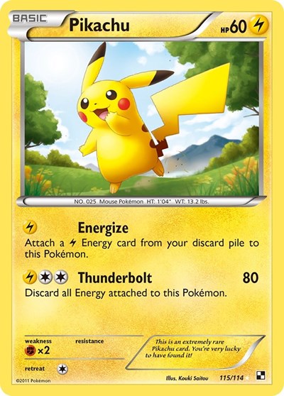 Pikachu #115 Black and White