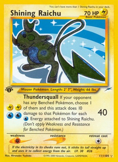 Shining Raichu #111 Neo Destiny