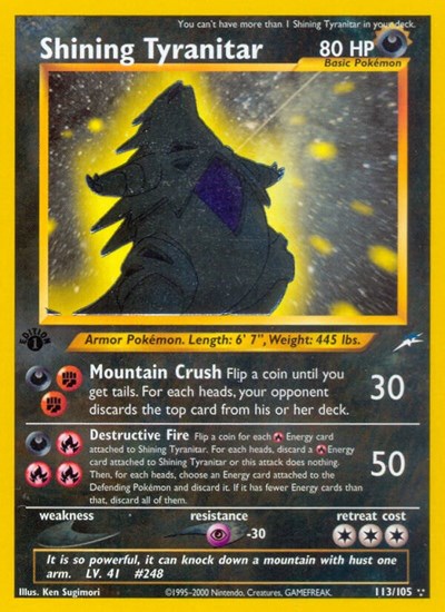 Shining Tyranitar #113 Neo Destiny