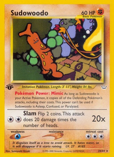 Sudowoodo #26 Neo Revelation