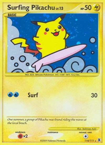 Surfing Pikachu #114 Rising Rivals