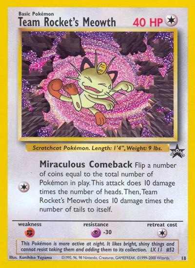 Team Rocket's Meowth #18 WoTC Promo
