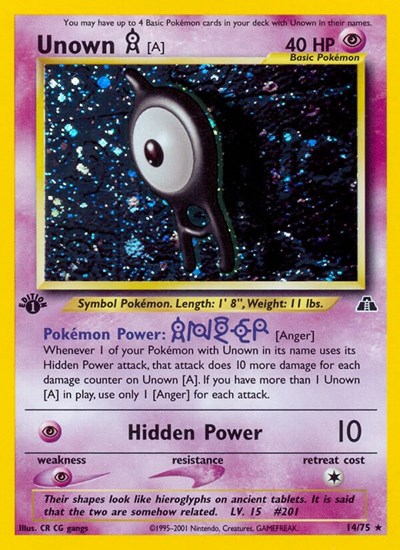 Unown [A] #14 Neo Discovery