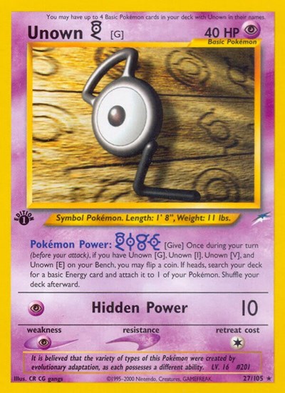 Unown [G] #27 Neo Destiny