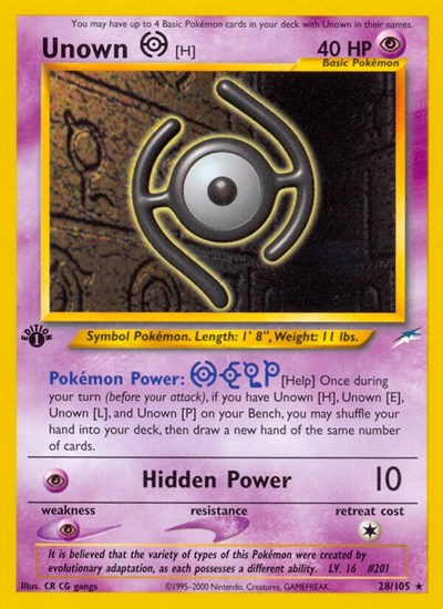 Unown [H] #28 Neo Destiny