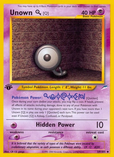 Unown [Q] #59 Neo Destiny