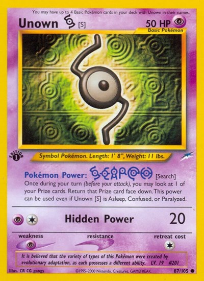 Unown [S] #87 Neo Destiny