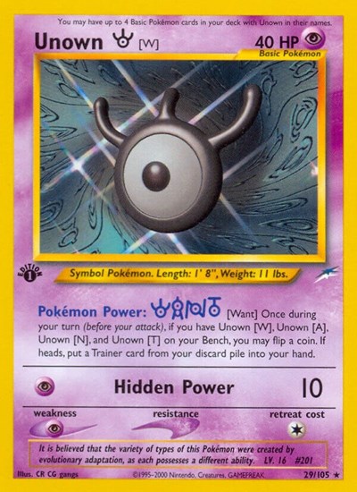 Unown [W] #29 Neo Destiny
