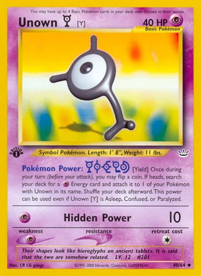Unown [Y] #40 Neo Revelation