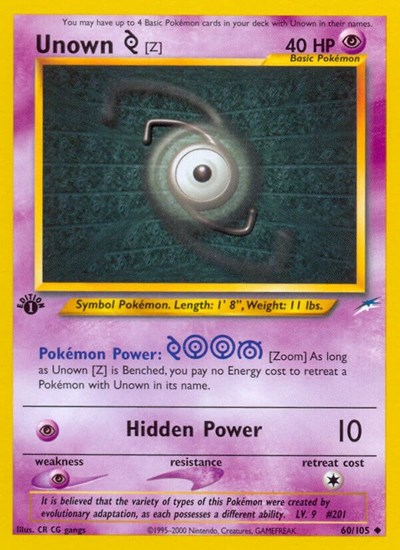 Unown [Z] #60 Neo Destiny