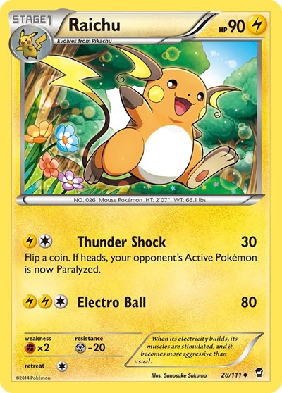 Raichu #28 XY - Furious Fists