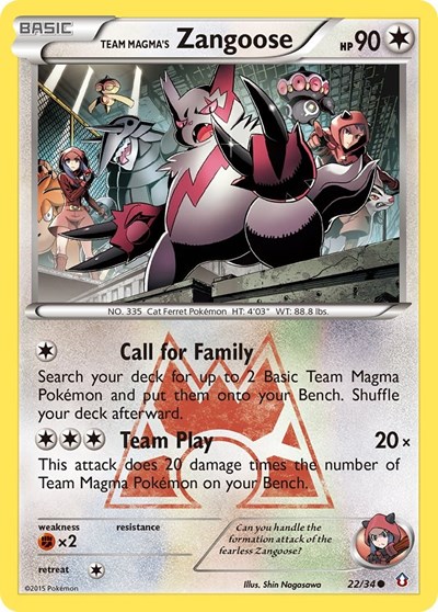 Team Magma's Zangoose #22 Double Crisis