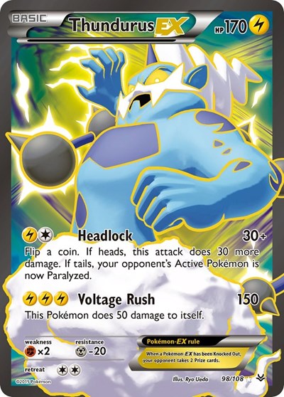 Thundurus EX #98 XY - Roaring Skies