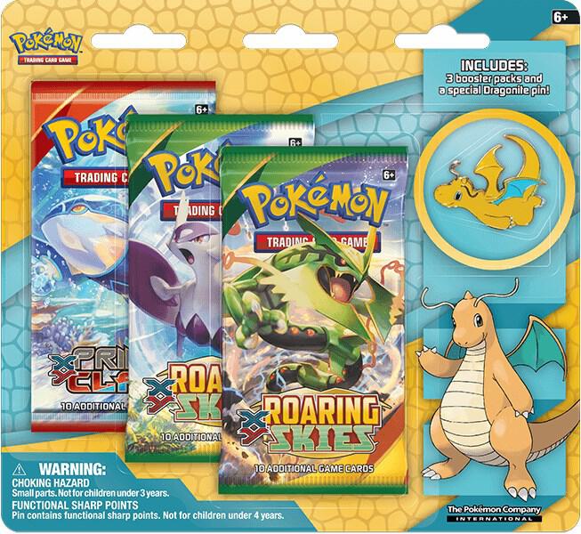 Dragonite Collector's Pin 3 Pack Blister sealed Pokémon TCG product