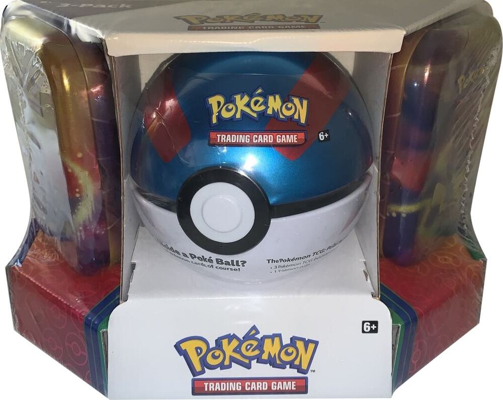 Pokemon - Poke Ball Tin + 2 Kanto Power Mini Tins - Great Ball sealed Pokémon TCG product