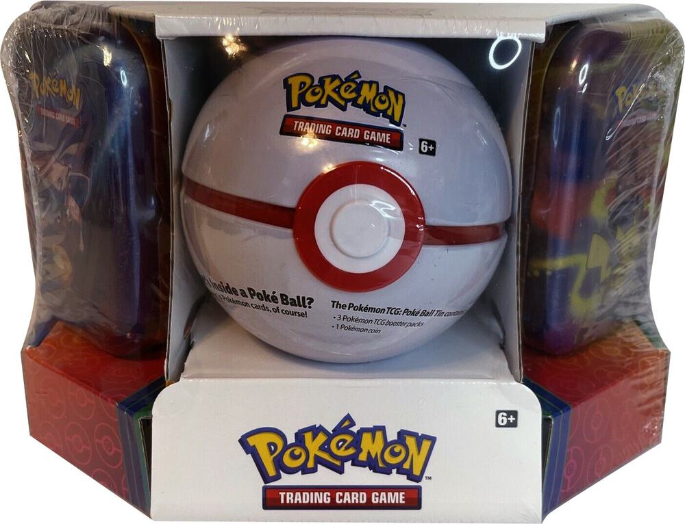 Pokemon - Poke Ball Tin + 2 Kanto Power Mini Tins - Premier Ball sealed Pokémon TCG product