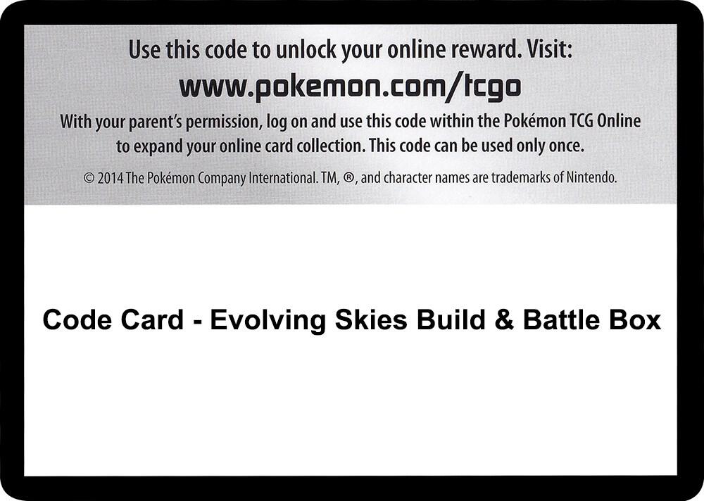Code Card - Evolving Skies Build & Battle Box sealed Pokémon TCG product