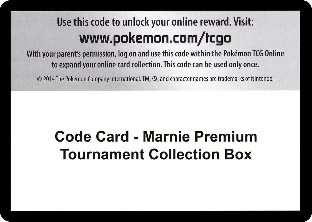 Code Card - Marnie Premium Tournament Collection Box sealed Pokémon TCG product