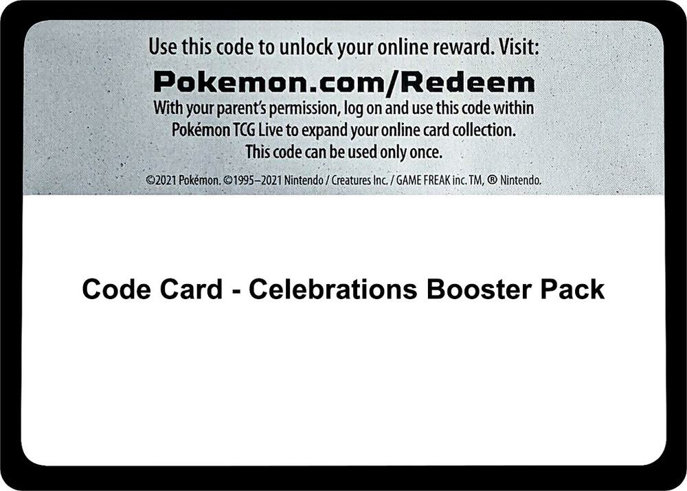 Code Card - Celebrations Booster Pack sealed Pokémon TCG product