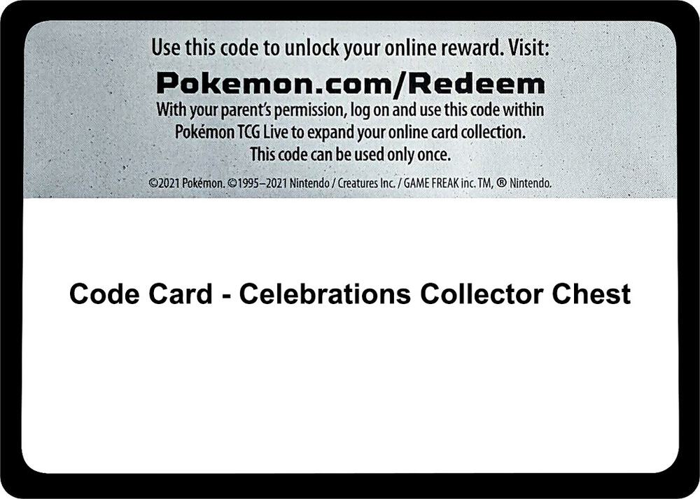 Code Card - Celebrations Collector Chest sealed Pokémon TCG product