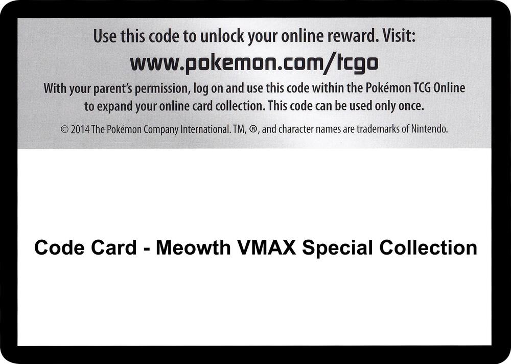 Code Card - Meowth VMAX Special Collection sealed Pokémon TCG product