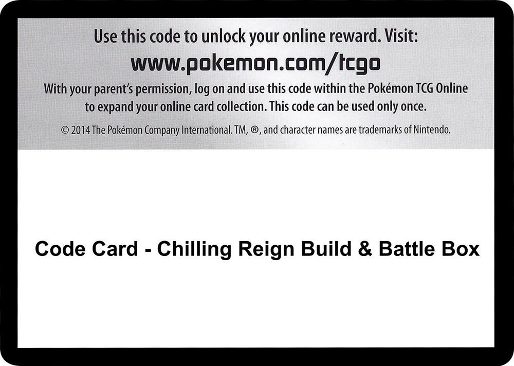 Code Card - Chilling Reign Build & Battle Box sealed Pokémon TCG product