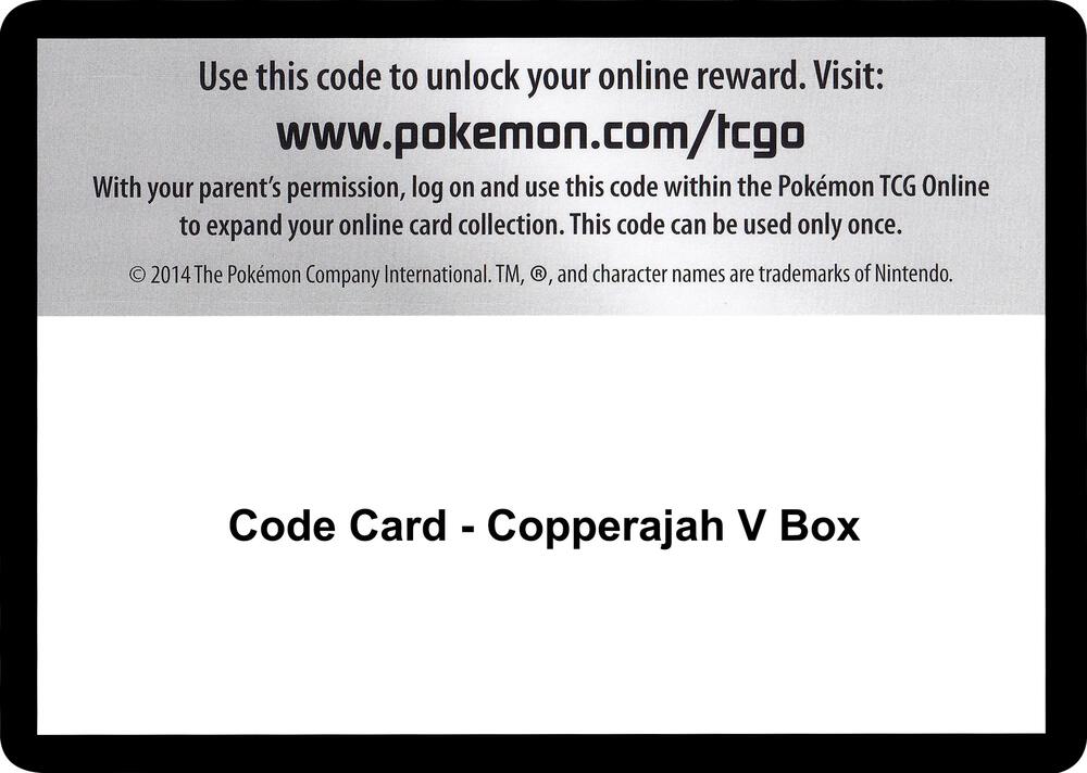 Code Card - Copperajah V Box sealed Pokémon TCG product