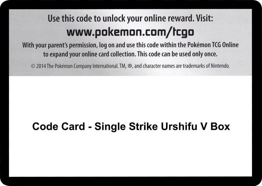 Code Card - Single Strike Urshifu V Box sealed Pokémon TCG product