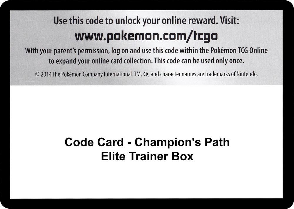 Code Card - Champion's Path Elite Trainer Box sealed Pokémon TCG product