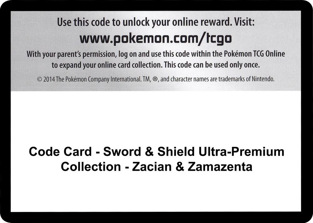 Code Card - Sword & Shield Ultra-Premium Collection - Zacian & Zamazenta sealed Pokémon TCG product