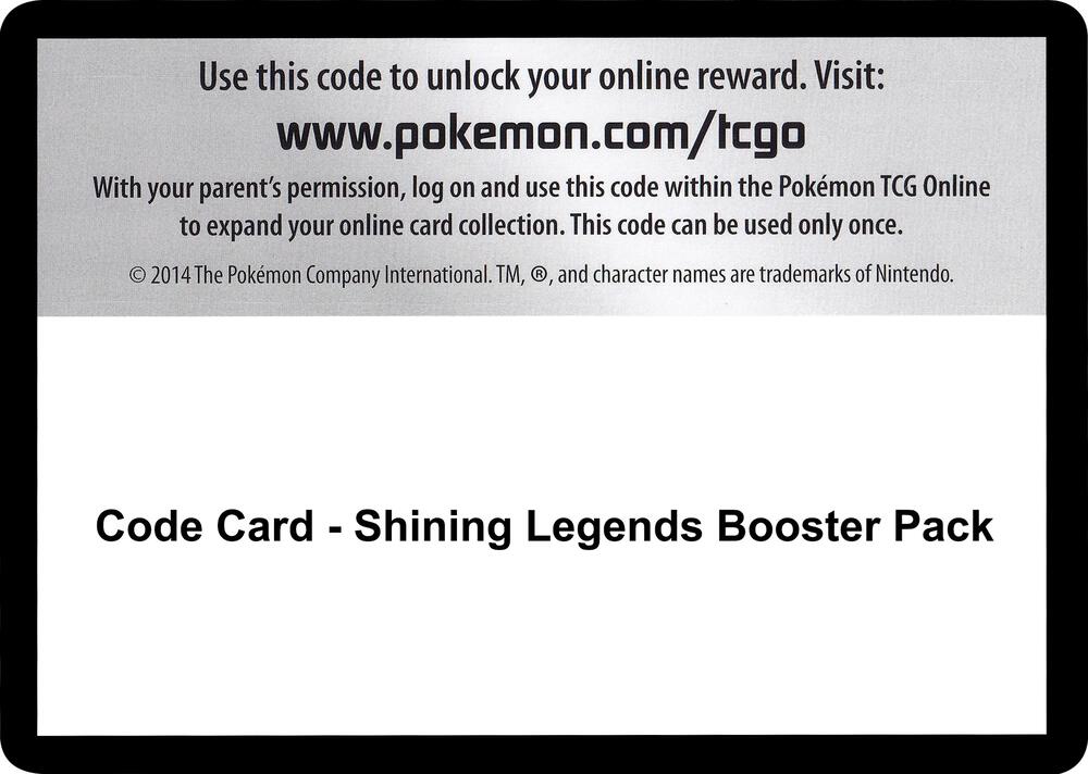 Code Card - Shining Legends Booster Pack sealed Pokémon TCG product