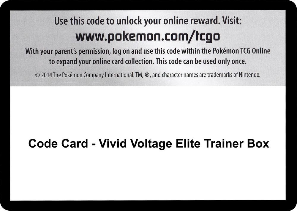 Code Card - Vivid Voltage Elite Trainer Box sealed Pokémon TCG product