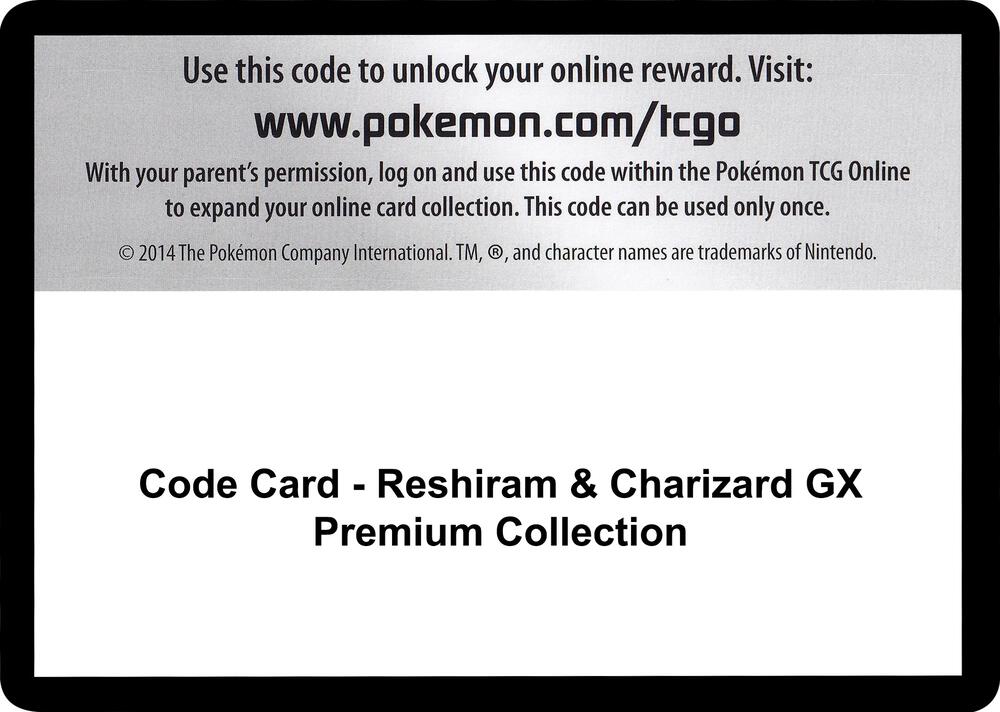 Code Card - Reshiram & Charizard GX Premium Collection sealed Pokémon TCG product