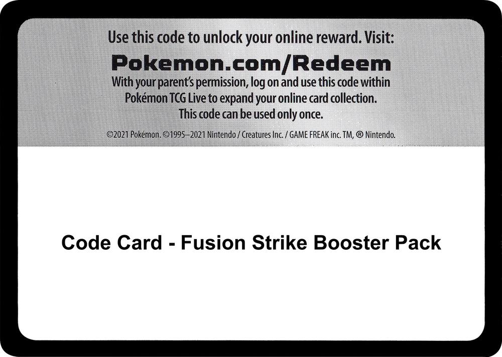 Code Card - Fusion Strike Booster Pack sealed Pokémon TCG product