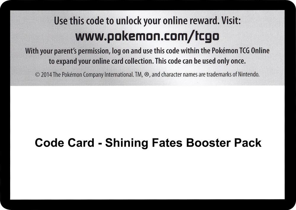 Code Card - Shining Fates Booster Pack sealed Pokémon TCG product